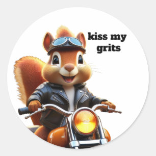 KISS MEINE GRITS RUNDER AUFKLEBER