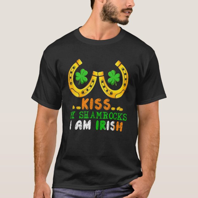 Kiss meine Kleeblätter Ich bin irisch Funny Patric T-Shirt (Vorderseite)