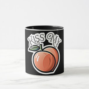 Kiss meine Pfirsichpfirsiche Funny Frucht Tasse