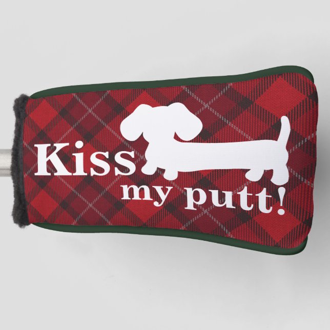 Kiss meinen Putt Cheeky Dackel Cover Golf Headcover (Vorderseite)