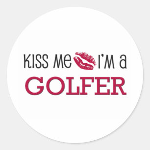 Kiss mir, ich bin GOLFER Runder Aufkleber