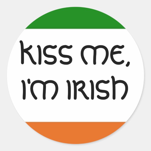 KISS MIR, ICH BIN IRISH RUNDER AUFKLEBER (Vorderseite)