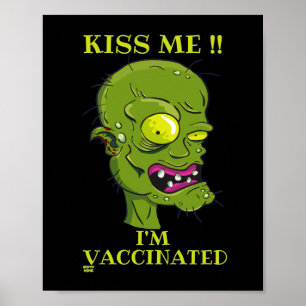 "KISS MIR, ICH BIN VACCINIERT" lustig Poster