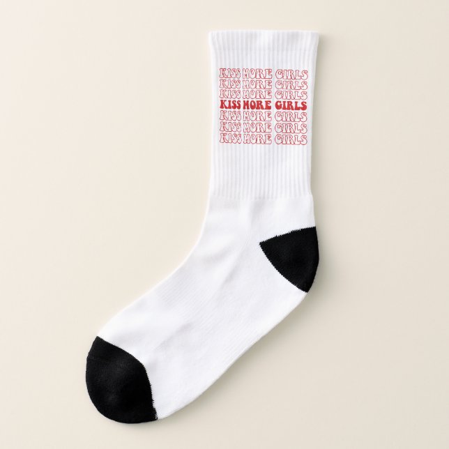 Kiss more Girls Lesbisch Bisexual LGBTQ Monat Socken (Links - Außen)