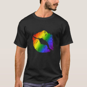 Kiss Mouth Liebe Pride Rainbow Color CSD Pride Par T-Shirt