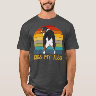 Kiss My A Funny Aie Mama Australian Shepherd 70er T-Shirt
