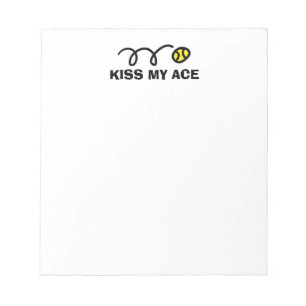 KISS MY ACE Notepad mit lustigem Tennisball-Zitat Notizblock