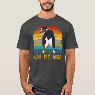 Kiss My Auss Funny Aussie Mama Aussie Owner Retro T-Shirt
