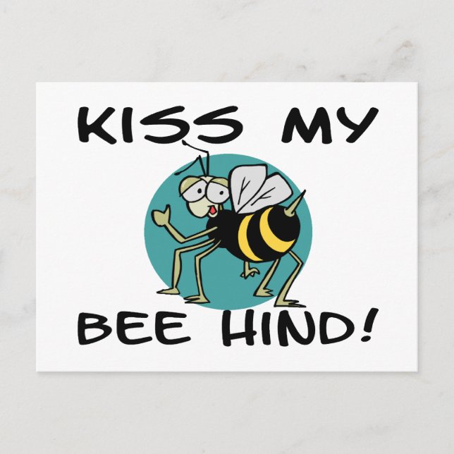 Kiss My Bee Hind Postkarte (Vorderseite)