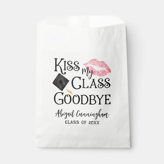 Kiss My Class Goodbye Funny Abschluss Personalisie Geschenktütchen (Vorderseite)