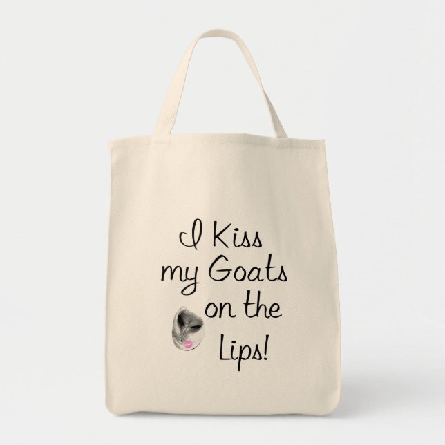 Kiss My Goats Funny Goat Redewendungen Tragetasche (Vorne)