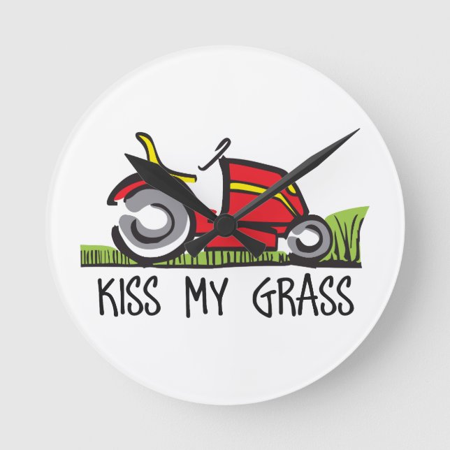 KISS MY GRASS RUNDE WANDUHR (Vorderseite)