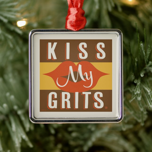 Kiss My Grits Ornament Aus Metall (Baum)
