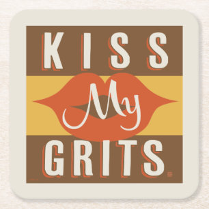 Kiss My Grits Rechteckiger Pappuntersetzer