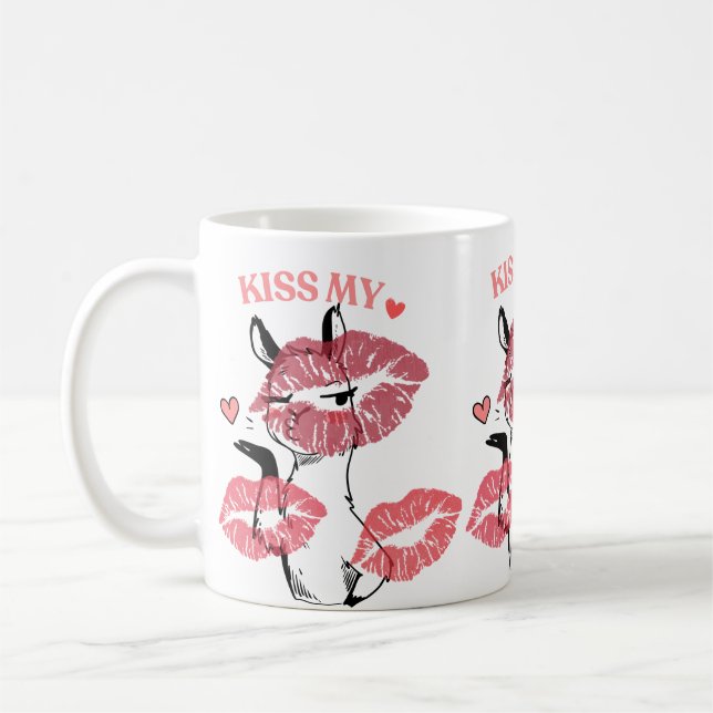 Kiss My Heart Llama Tee Kaffeetasse (Links)