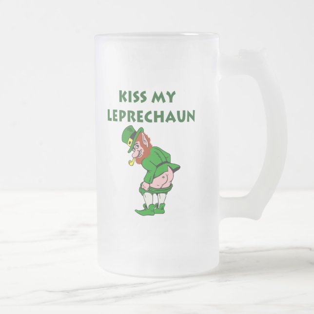Kiss My Leprechaun-Tasse Mattglas Bierglas (Rechts)