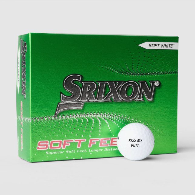 'Kiss my putt' Cheeky Funny Gift Friends Dads  Golfball (Verpackung)