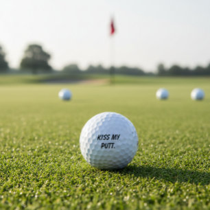 'Kiss my putt' Cheeky Funny Gift Friends Vaters Golfball