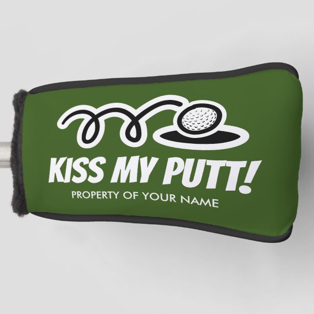 Kiss My Putt Eigene Golfputter Golf Headcover (Vorderseite)