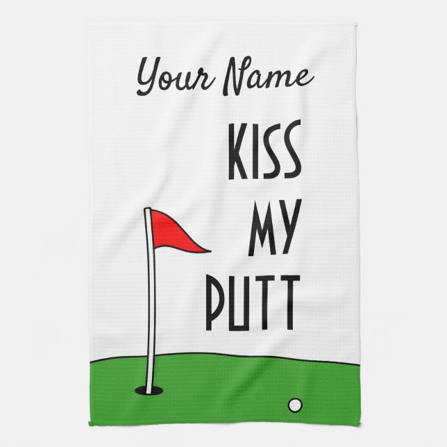 Kiss My Putt Geschenk für die lustige Küche Handtu Geschirrtuch (Vertikal)