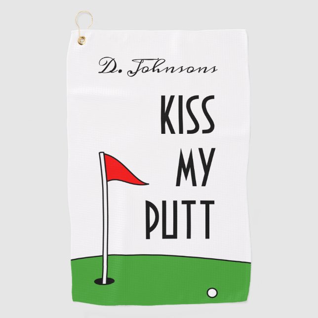 Kiss My Putt Golf Handtuch lustige, maßgeschneider (Vorderseite)