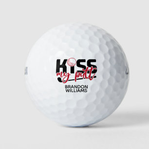 Kiss My Putt Monogramm Rot Golfball