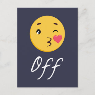 Kiss Off Emoji Funny Trendy Popular Niedlich Postkarte