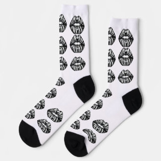 Kiss Pattern Crew Socks – Lippen-Design für Frauen Socken