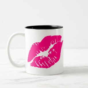 Kiss Pink Lips Zweifarbige Tasse