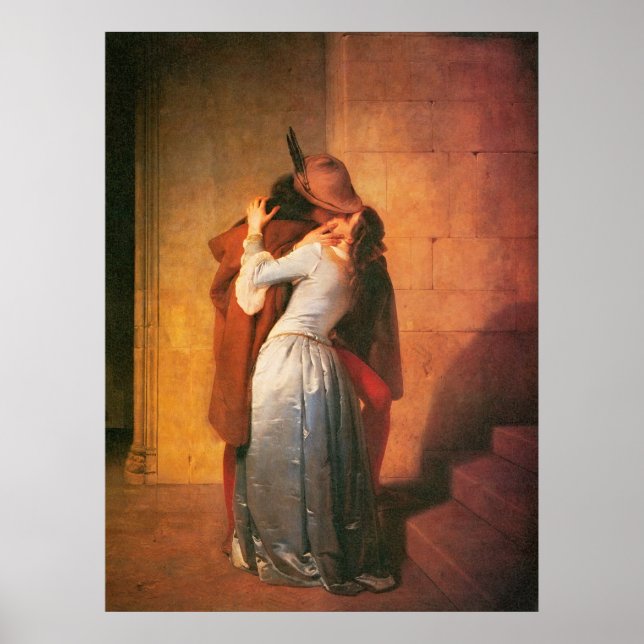 Kiss Print von Francesco Hayez Poster (Vorne)