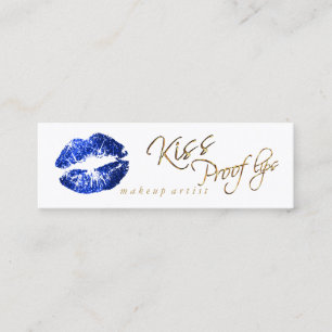 Kiss Proof Lips 2 - Blue Glitzer Mini Visitenkarte