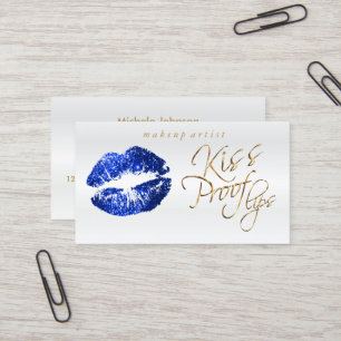 Kiss Proof Lips - Blue Glitzer Visitenkarte