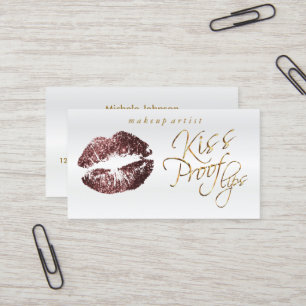 Kiss Proof Lips - Dunkle Rose Glitzer Visitenkarte