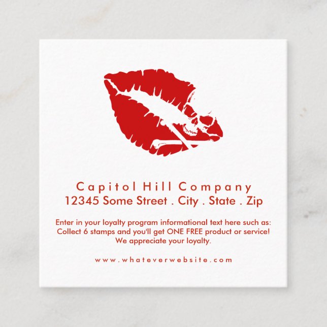 Kiss-Quadrat Treuekarte (Vorderseite)