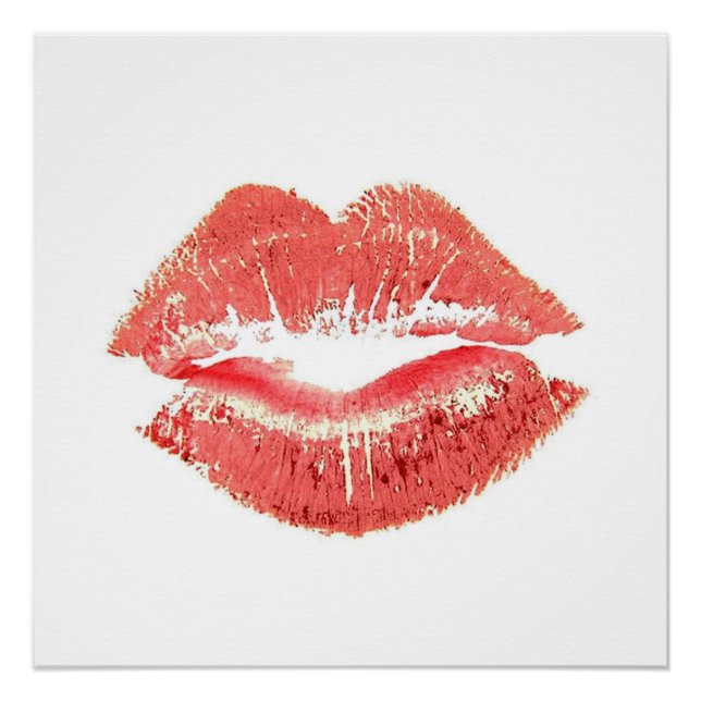 Kiss Red Lips Lipstick Poster (Vorderseite)