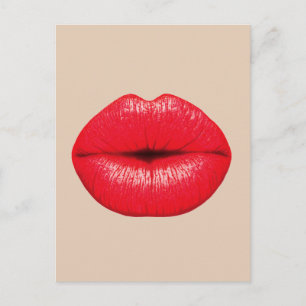 KISS RED LIPS MOUTH POSTCARD POSTKARTE