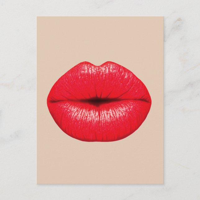 KISS RED LIPS MOUTH POSTCARD POSTKARTE (Vorderseite)
