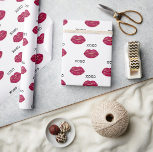 Kiss Red Lips XOXO Geschenkpapier