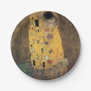 Kiss, Reproduktion, Bilder von Gustav Klimt, Kunst Pappteller