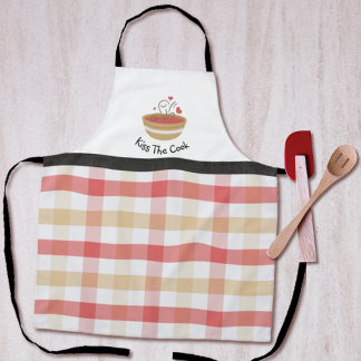 Kiss The Cook Cosy Kitchen Karierte Erwachsene Sch Schürze