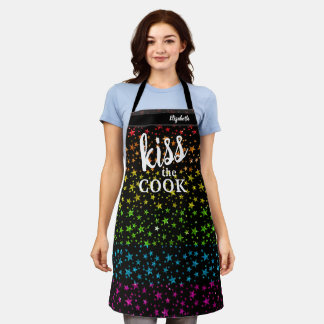 Kiss The Cook Food Koch Kitchen GRILLEN Baker Glit Schürze