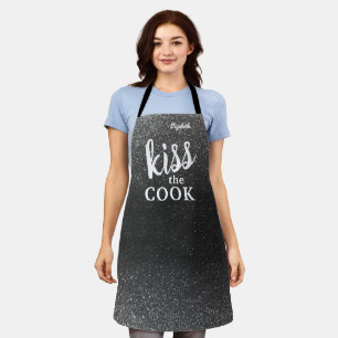 Kiss The Cook Food Koch Kitchen GRILLEN Baker Glit Schürze