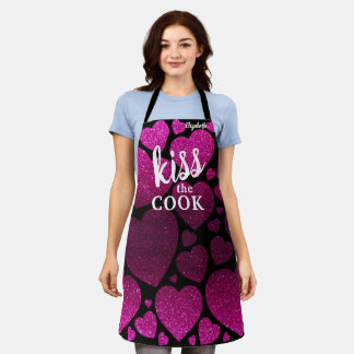 Kiss The Cook Food Koch Kitchen GRILLEN Baker Glit Schürze