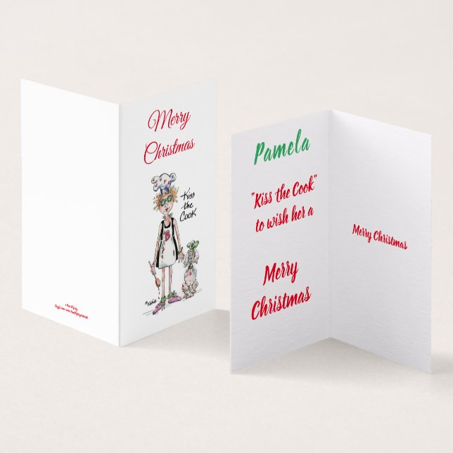 "Kiss the Cook" Vignette müde Frau braucht Unterst (Innenseite und Außenseite)