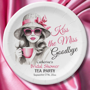 Kiss the Miss Goodbye Brautparty Tee Party Pappteller