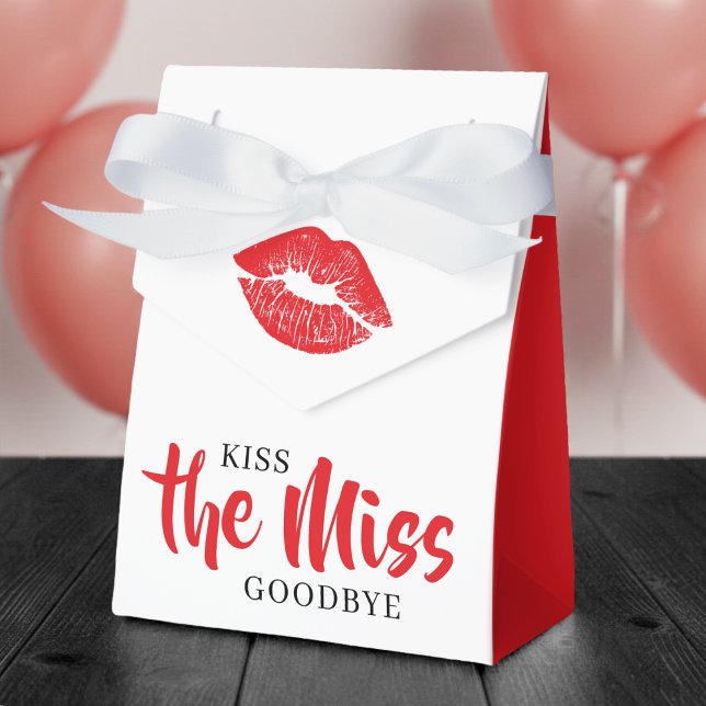 Kiss the Miss Goodbye Roter Lippen Junggesellinnen Geschenkschachtel (Von Creator hochgeladen)