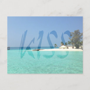 Kiss Transparent White Graffiti Postkarte