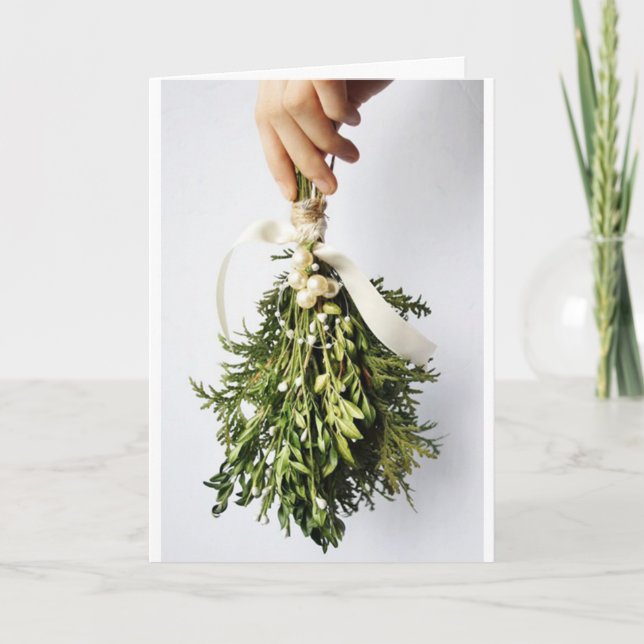 KISS UND WÜNSCHE UND MISTLETOS SICHER KARTE (Vorderseite)