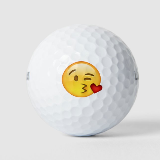 Kiss werfen - Emoji Golfball (Vorderseite)