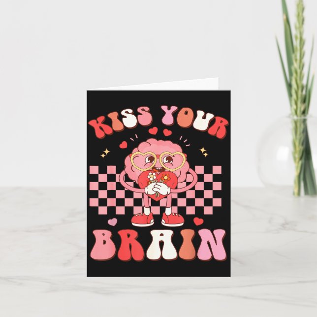 Kiss Your Brain Valentines Test Day Teacher Squad  Karte (Vorderseite)